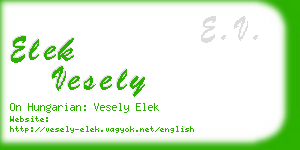 elek vesely business card